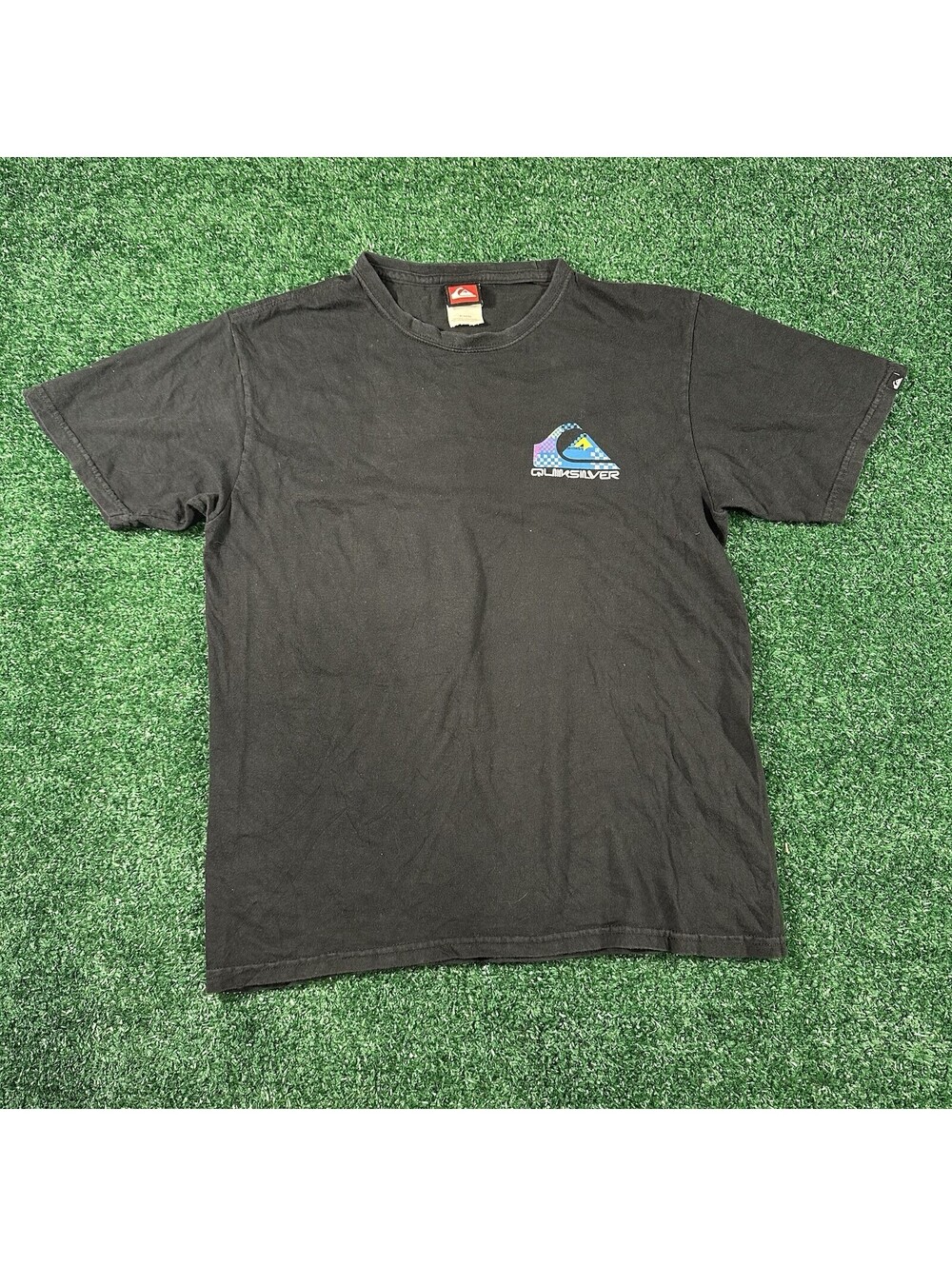 Y2K Quiksilver Kids Youth XL Black Short Sleeve Shirt Surf Skate Grunge